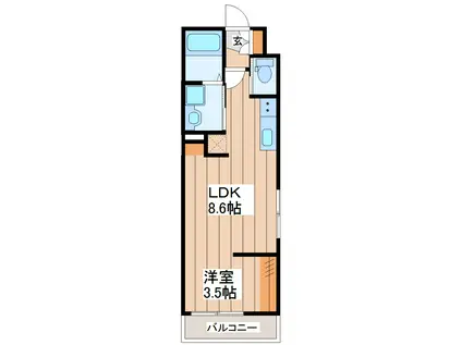BONVOYAGE(1LDK/1階)の間取り写真
