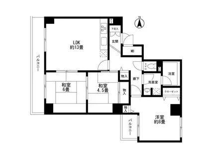 グレイス大森(3LDK/7階)の間取り写真