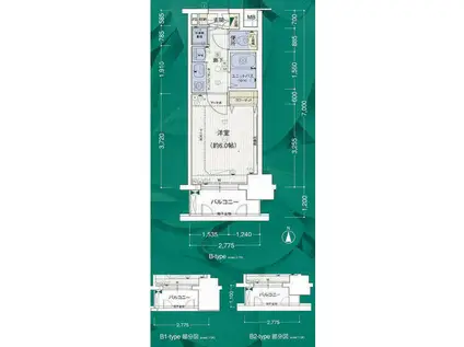 プレサンス桜通アベニュー(1K/5階)の間取り写真