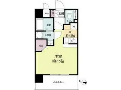 プライマル新大阪(ワンルーム/4階)の間取り写真