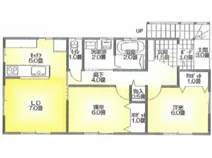 美良野ハウス(2LDK/2階)の間取り写真