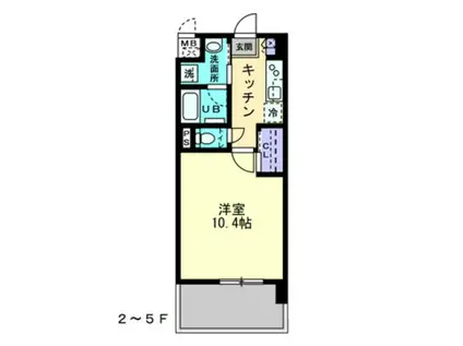 フォレシス下中野(1K/5階)の間取り写真