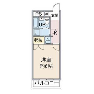 グリーンアベニュー山手(ワンルーム/4階)の間取り写真