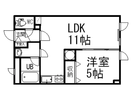 ラグ161W(1LDK/2階)の間取り写真