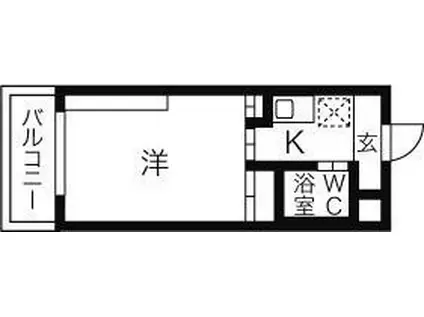 岩井橋ロイヤルハイツ(1K/12階)の間取り写真
