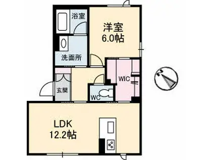 VERDURE BEREO(1LDK/1階)の間取り写真