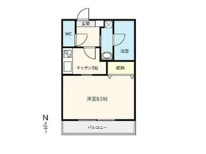 ラピス中庄駅前(1K/3階)の間取り写真