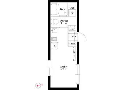 京急本線 京急蒲田駅 徒歩4分 敷礼無 宅配BOX IHコンロ(ワンルーム/5階)の間取り写真