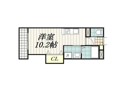 ベルデュール神代千葉(1K/3階)の間取り写真