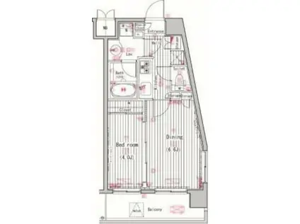 ガラ・ステージ南大塚(1DK/2階)の間取り写真