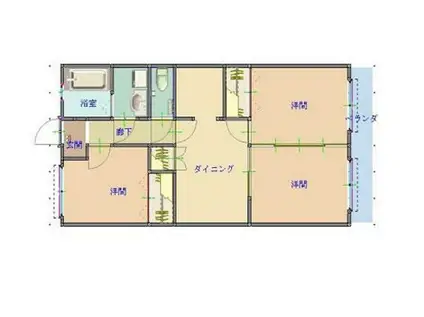 エンジェルマンション(3LDK/1階)の間取り写真