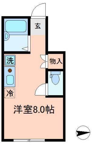 アイコート川越(ワンルーム/1階)の間取り写真