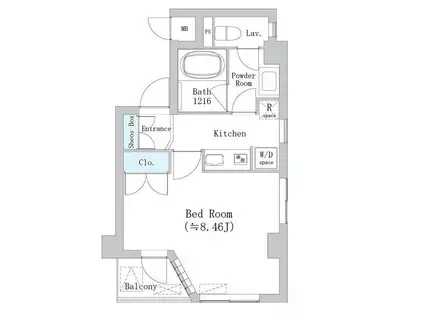 リペリアン中目黒(1K/1階)の間取り写真