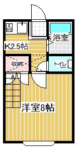 ホワイトキャッスル28番館(1K/1階)の間取り写真