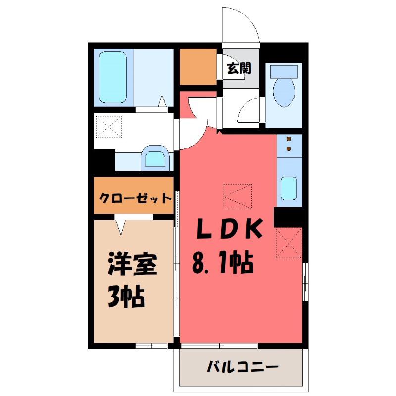 シャトレグラン(1LDK/1階)の間取り写真