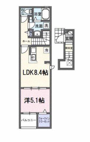北長池アパート(1LDK/2階)の間取り写真