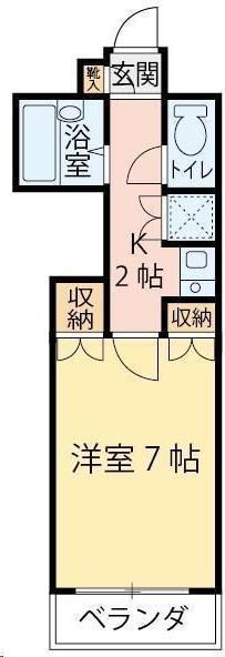 エトワール仙台第一(1K/2階)の間取り写真