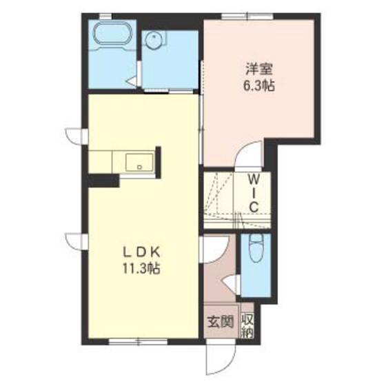 アプリコット II棟(1LDK/1階)の間取り写真