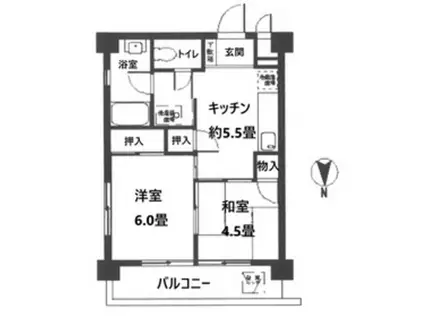 四谷スカイコーポ(2DK/2階)の間取り写真