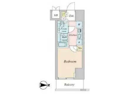 プラウドフラット神楽坂II(1K/1階)の間取り写真