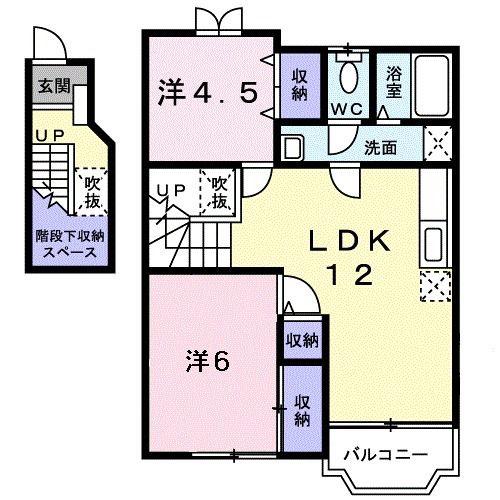 メゾンシャルマン(2LDK/2階)の間取り写真