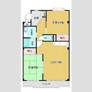 グリーンロータス(2LDK/1階)の間取り写真