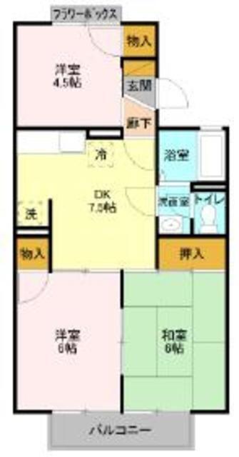 リバシティ(3DK/2階)の間取り写真