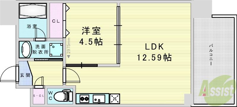 プレジオ塚本ASIAN(1LDK/2階)の間取り写真