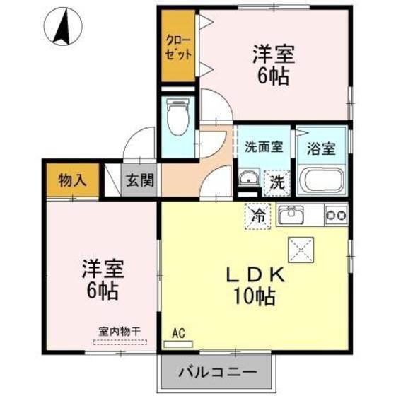 セジュールウィルモアA棟(2LDK/1階)の間取り写真