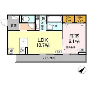 レユスィール(1LDK/2階)の間取り写真