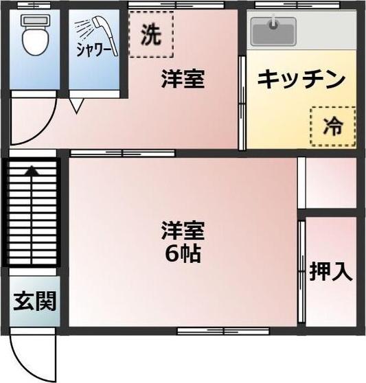 サンヒル 南棟(2K/1階)の間取り写真
