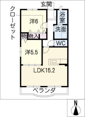 CAVALLINORAMPANTE(2LDK/3階)の間取り写真