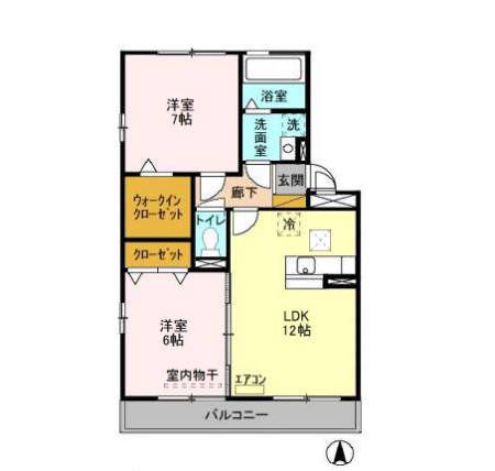ツクバリゾートマンション マリフェスタ(2LDK/1階)の間取り写真
