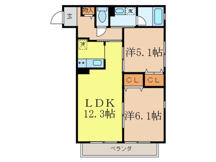 イレブン(2LDK/2階)の間取り写真