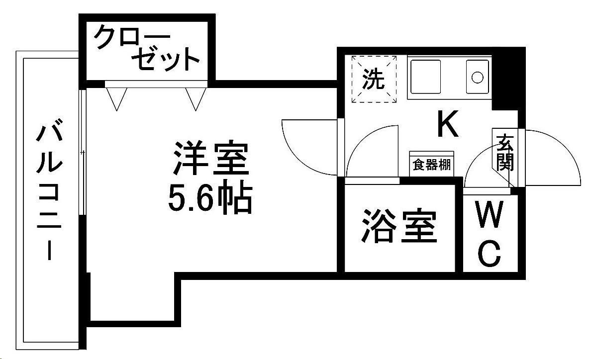 ソレイユ柏木二丁目(1K/2階)の間取り写真