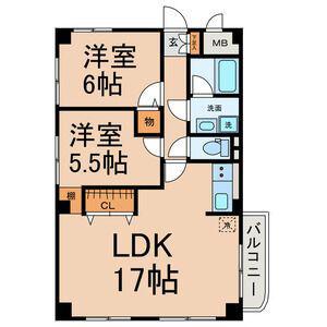 ファミール寿(2LDK/3階)の間取り写真