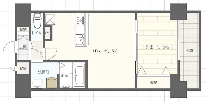 MISTRAL姫路駅前V(1LDK/7階)の間取り写真