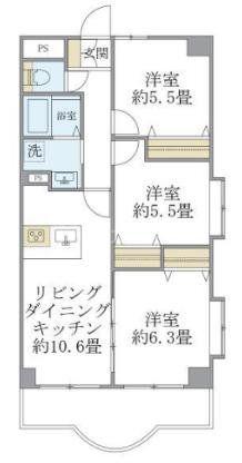 西船橋スクエアガーデン(3LDK/10階)の間取り写真
