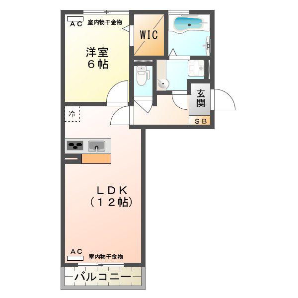 ブリーゼ C棟(1LDK/1階)の間取り写真