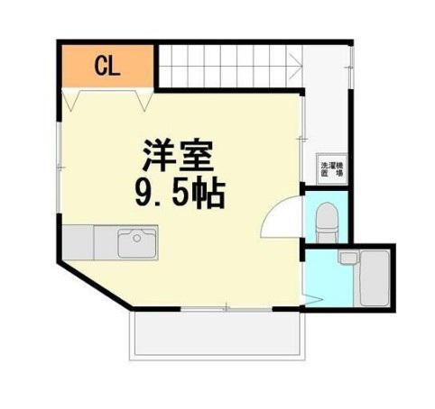 徳江ハイツ(ワンルーム/2階)の間取り写真