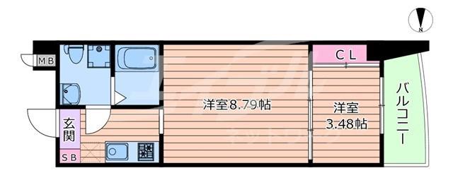 URBAN FLATS江坂(1LDK/11階)の間取り写真