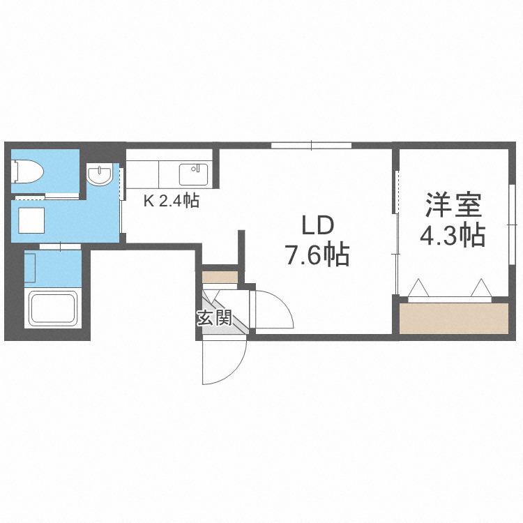 ネクステージ手稲本町(1LDK/3階)の間取り写真