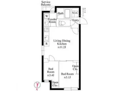 CASAFIORE南千住(2LDK/5階)の間取り写真