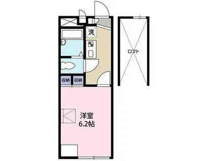 CASA小原台(1K/1階)の間取り写真