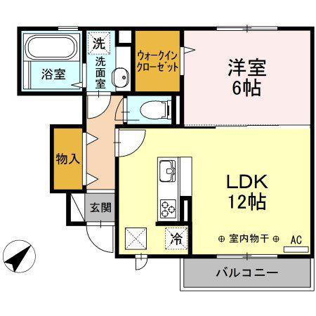 ラペズマン(1LDK/1階)の間取り写真