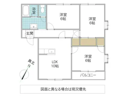 グレインスクエア C棟(3LDK/1階)の間取り写真