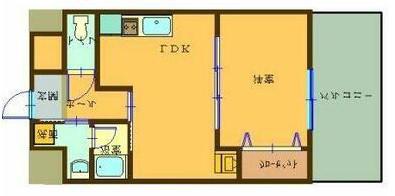 SAI宇宿(1LDK/7階)の間取り写真