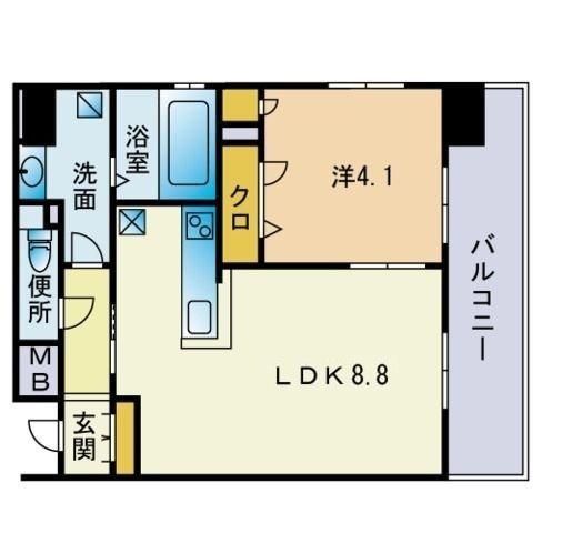 F・PARC 高宮(1LDK/11階)の間取り写真