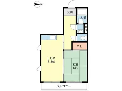 フローレスコーポ淑(1LDK/2階)の間取り写真