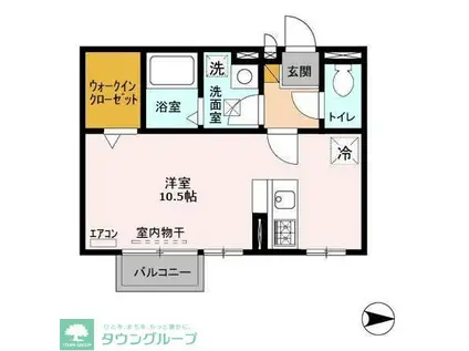 モナリエ古ヶ崎II(ワンルーム/2階)の間取り写真